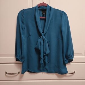 Worthington - Blue Women's Bow Front Top